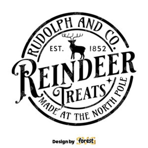 Rudolph And Co Reindeer Treats SVG Vintage Christmas Sign SVG Reindeer SVG Rustic Christmas SVG
