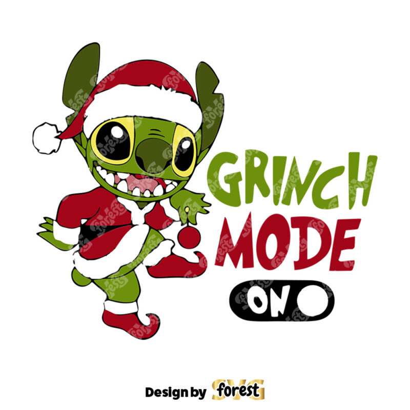 Santa Stitch Christmas Mode On SVG PNG Layered Xmas Stitch 0