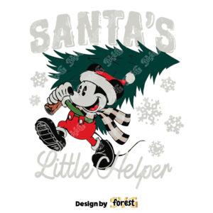 Santas Little Helper Mickey Christmas Tree SVG 0