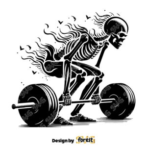 Skeleton Deadlift SVG Gym SVG Workout Shirt Sticker Decal Workout SVG Cricut Cut File Silhouette