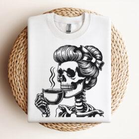 Skull Coffee SVG Coffee SVG Digital Design For T Shirts Stickers Tote Bags Vintage SVG Design