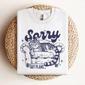 Sorry Got Plans Funny Cat SVG Trendy Vintage Cat Lover Design Design