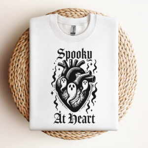 Spooky At Heart SVG Halloween Ghosts SVG Heart SVG Halloween Digital Design For Tshirt Tote Bags Vintage SVG Design