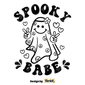 Spooky Babe SVG Hippie Halloween SVG Cute Halloween SVG Hot Ghoul SVG Retro Halloween SVG