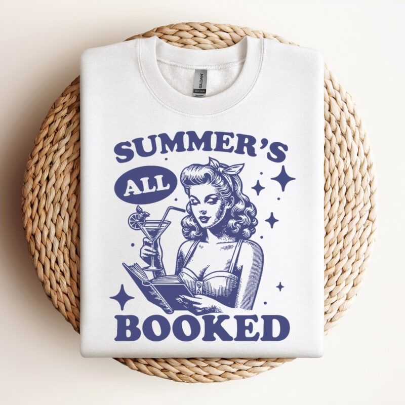 SummerS All Booked SVG Trendy Bookish SVG Pin Up Aesthetic SVG Bookish SVG Vintage SVG Design