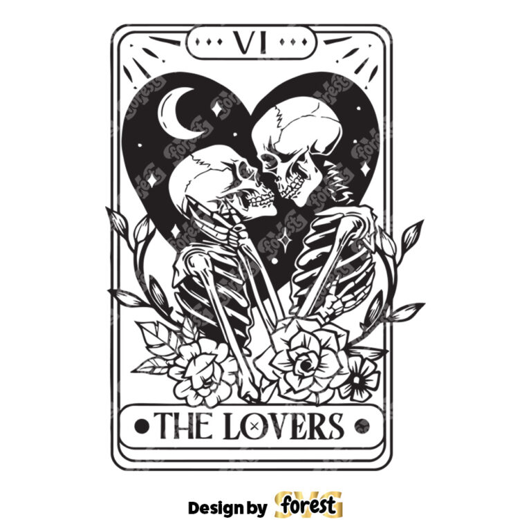 The Lovers SVG The Lovers Tarot Card SVG Skeleton Lovers SVG Skull SVG 0