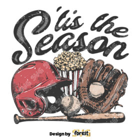 Tis the Season SVG Retro Baseball Design SVG Basebal Vector Design Vintage Graphic SVG Baseball Shirt
