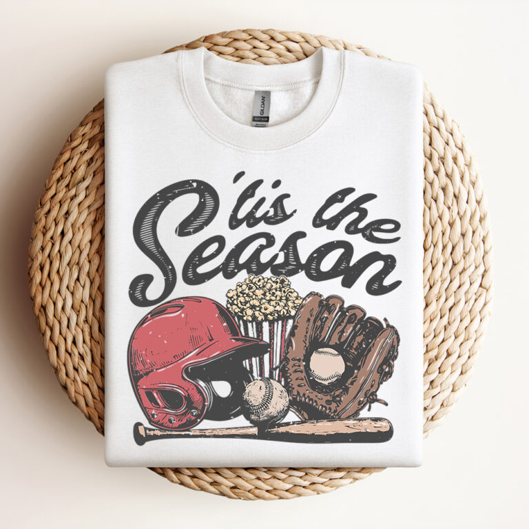 Tis the Season SVG Retro Baseball Design SVG Basebal Vector Design Vintage Graphic SVG Baseball Shirt Design