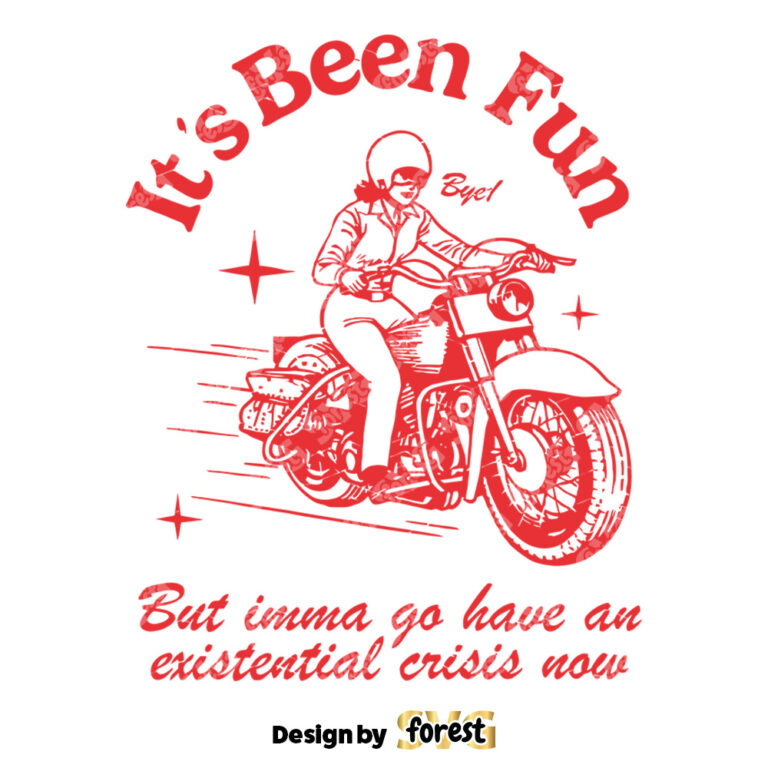 Trendy Existential Crisis Retro Motorcycle Girl Y2K Aesthetic SVG Design Perfect For T Shirts