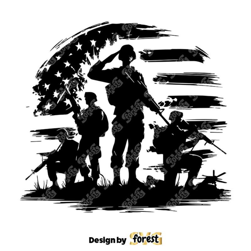 US Soldier SVG Veteran Soldier SVG American Troops SVG Army SVG Military SVG USA Flag SVG