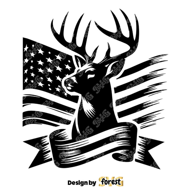 USA Deer SVG Deer Hunting SVG American Flag SVG American Hunting SVG Patriotic Deer Hunting SVG SVG Vector