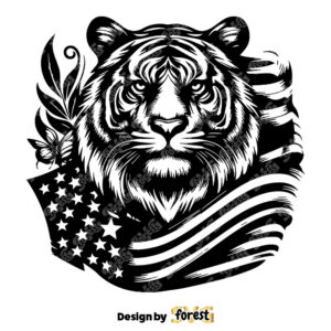 USA Tiger SVG Tiger Head With USA Flag SVG Tiger Face SVG American Flag SVG Tiger Shirt Design USA Tiger SVG