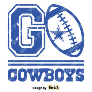 Vintage Football Go Cowboys SVG 0