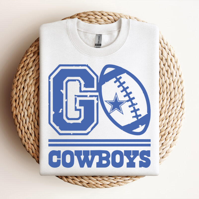 Vintage Football Go Cowboys SVG 2
