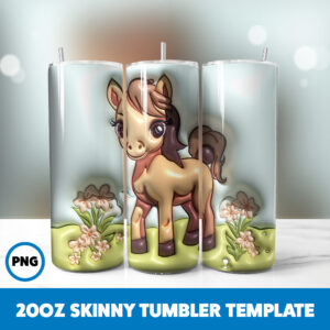 3D Inflated Animals 10 20oz Skinny Tumbler Sublimation Design