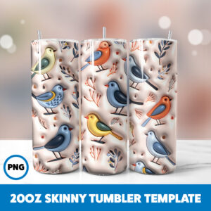 3D Inflated Animals 2 20oz Skinny Tumbler Sublimation Design