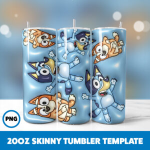 3D Inflated Cartoons 24 20oz Skinny Tumbler Sublimation Design