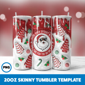 3D Inflated Christmas 1 20oz Skinny Tumbler Sublimation Design