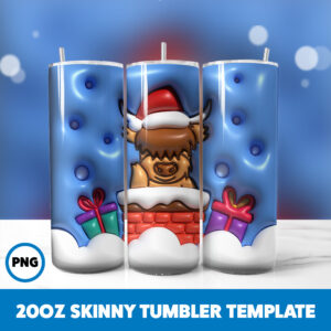 3D Inflated Christmas 101 20oz Skinny Tumbler Sublimation Design