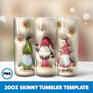 3D Inflated Christmas 102 20oz Skinny Tumbler Sublimation Design