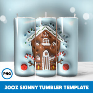 3D Inflated Christmas 108 20oz Skinny Tumbler Sublimation Design