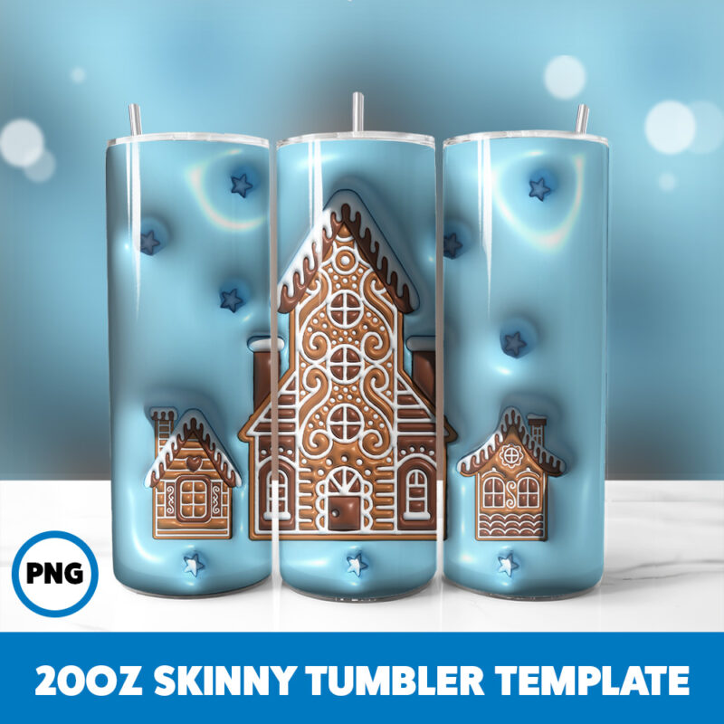 3D Inflated Christmas 109 20oz Skinny Tumbler Sublimation Design