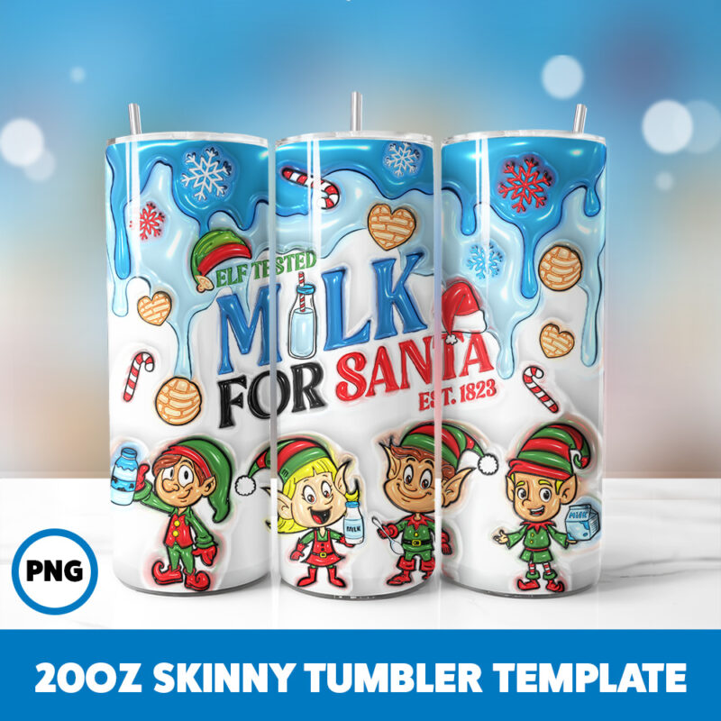 3D Inflated Christmas 116 20oz Skinny Tumbler Sublimation Design