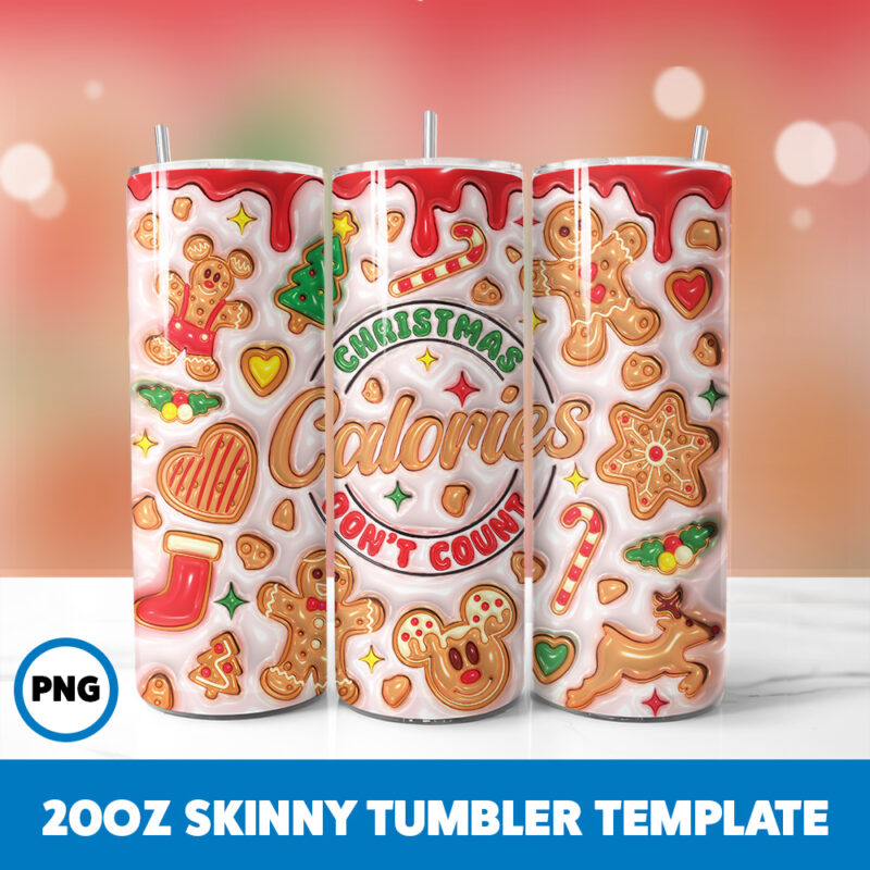 3D Inflated Christmas 119 20oz Skinny Tumbler Sublimation Design