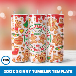 3D Inflated Christmas 125 20oz Skinny Tumbler Sublimation Design