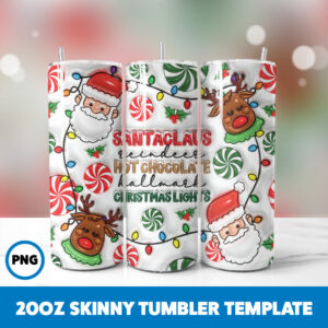 3D Inflated Christmas 13 20oz Skinny Tumbler Sublimation Design