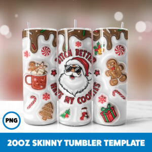 3D Inflated Christmas 19 20oz Skinny Tumbler Sublimation Design