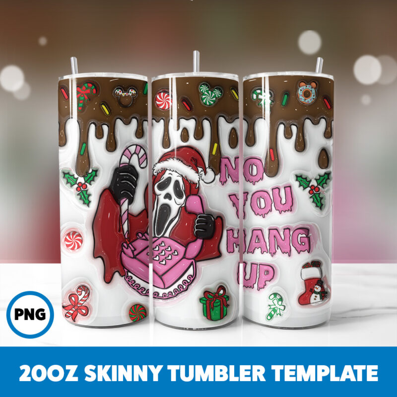 3D Inflated Christmas 25 20oz Skinny Tumbler Sublimation Design