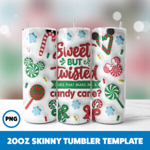 3D Inflated Christmas 27 20oz Skinny Tumbler Sublimation Design