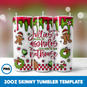 3D Inflated Christmas 33 20oz Skinny Tumbler Sublimation Design