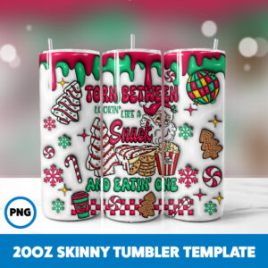 3D Inflated Christmas 41 20oz Skinny Tumbler Sublimation Design