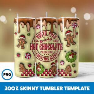 3D Inflated Christmas 59 20oz Skinny Tumbler Sublimation Design