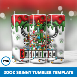 3D Inflated Christmas 71 20oz Skinny Tumbler Sublimation Design