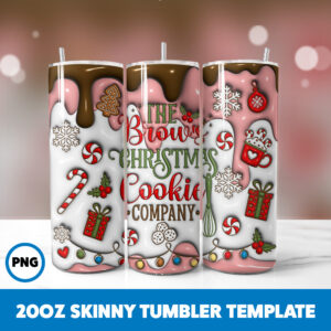3D Inflated Christmas 75 20oz Skinny Tumbler Sublimation Design