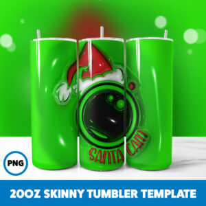 3D Inflated Christmas 86 20oz Skinny Tumbler Sublimation Design
