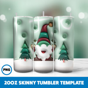 3D Inflated Christmas 89 20oz Skinny Tumbler Sublimation Design