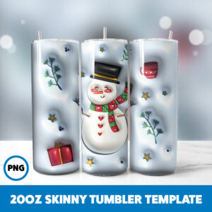 3D Inflated Christmas 97 20oz Skinny Tumbler Sublimation Design
