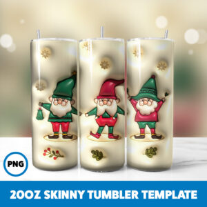 3D Inflated Christmas 99 20oz Skinny Tumbler Sublimation Design