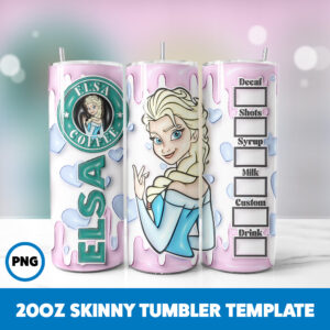 3D Inflated Fairy Tales 28 20oz Skinny Tumbler Sublimation Design