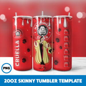 3D Inflated Fairy Tales 4 20oz Skinny Tumbler Sublimation Design