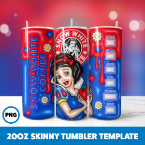 3D Inflated Fairy Tales 41 20oz Skinny Tumbler Sublimation Design