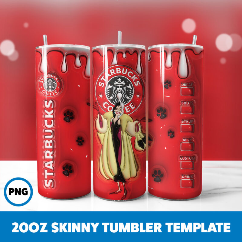 3D Inflated Fairy Tales 5 20oz Skinny Tumbler Sublimation Design