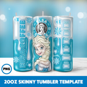 3D Inflated Fairy Tales 7 20oz Skinny Tumbler Sublimation Design
