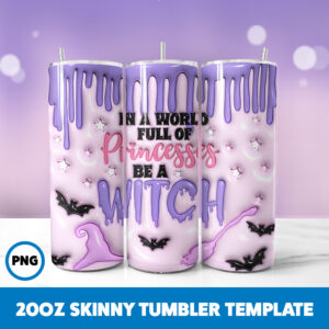 3D Inflated Halloween Spooky Season 1 20oz Skinny Tumbler Sublimation Design