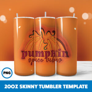 3D Inflated Halloween Spooky Season 101 20oz Skinny Tumbler Sublimation Design