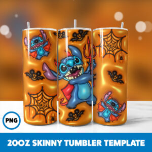 3D Inflated Halloween Spooky Season 102 20oz Skinny Tumbler Sublimation Design